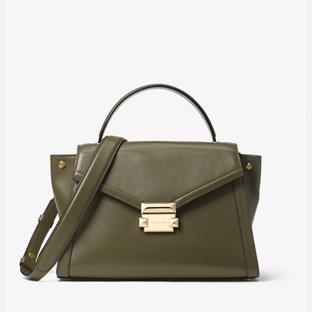 Michael kors Whitney Medium Leather Satchel green crossbody